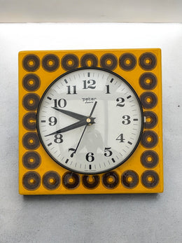 Horloge en céramique orange vintage Peter Électric