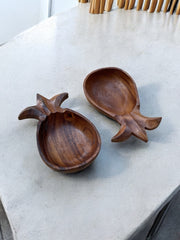 Duo de plats ananas en bois