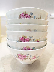 6 bols anciens motif floral